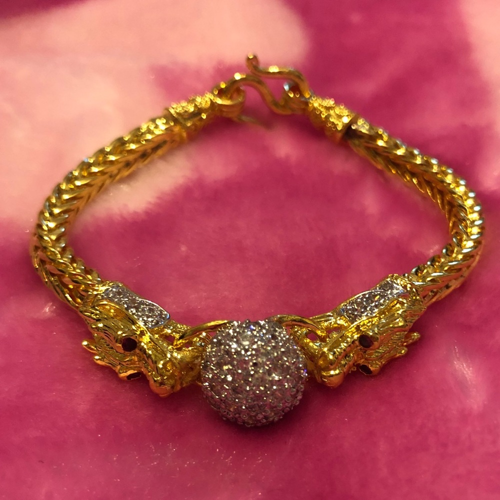 18k gold plated dragon 🐉 custom bracelet